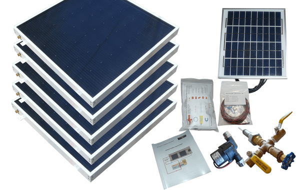 Heliatos Beach Solar Water Heater Kit Heliatos Solar 5 Panels / Single Row - In Stock Solar Water Heater Kits