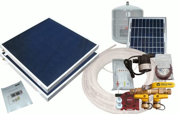 Heliatos Boat Freeze Protected Solar Water Heater Kit with Built-In Heat Exchanger Heliatos Solar 2 Panels - In Stock Solar Water Heater Kits