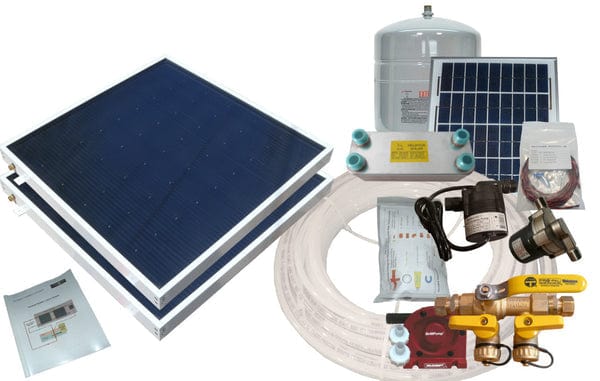 Heliatos Boat Freeze Protected Solar Water Heater Kit with External Heat Exchanger Heliatos Solar 2 Panels - In Stock Solar Water Heater Kits