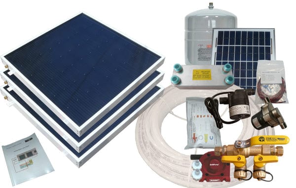 Heliatos Boat Freeze Protected Solar Water Heater Kit with External Heat Exchanger Heliatos Solar 3 Panels - In Stock Solar Water Heater Kits