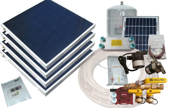 Heliatos Boat Freeze Protected Solar Water Heater Kit with External Heat Exchanger Heliatos Solar 4 Panels - In Stock Solar Water Heater Kits