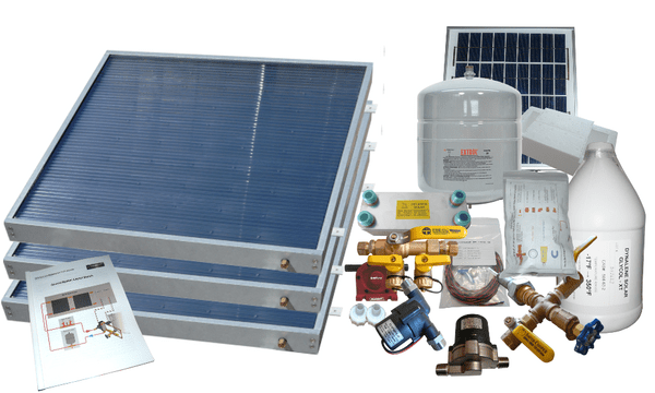 Heliatos Freeze Protected Solar Water Heater Kit Heliatos Solar 3 Panels / Single Row - In Stock Solar Water Heater Kits