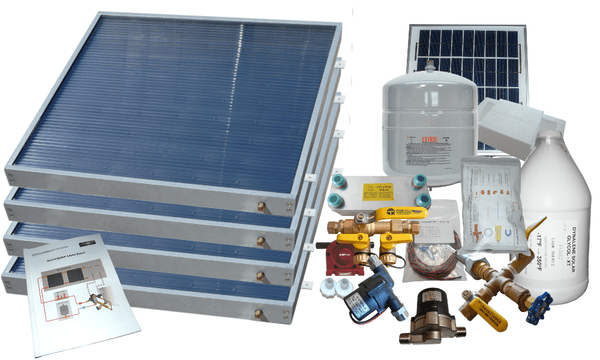 Heliatos Freeze Protected Solar Water Heater Kit Heliatos Solar 4 Panels / Single Row - In Stock Solar Water Heater Kits