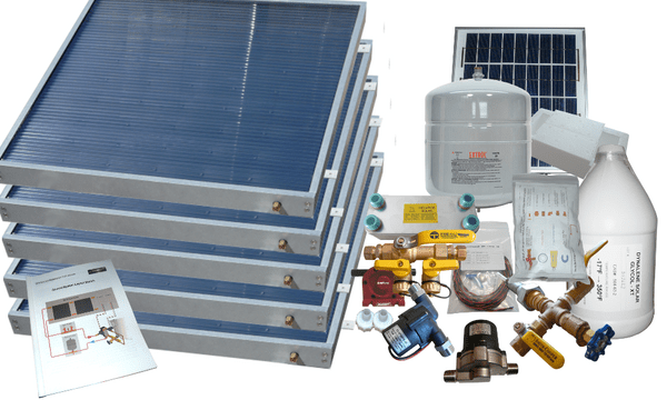 Heliatos Freeze Protected Solar Water Heater Kit Heliatos Solar 5 Panels / Single Row - In Stock Solar Water Heater Kits