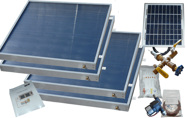 Heliatos Standard Solar Water Heater Kit Heliatos Solar 4 Panels / Double Row - In Stock Solar Water Heater Kits