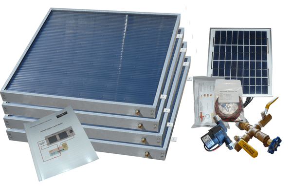 Heliatos Standard Solar Water Heater Kit Heliatos Solar 4 Panels / Single Row - In Stock Solar Water Heater Kits