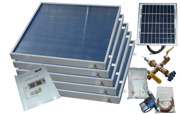 Heliatos Standard Solar Water Heater Kit Heliatos Solar 5 Panels / Single Row - In Stock Solar Water Heater Kits