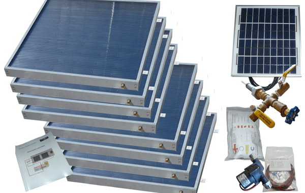 Heliatos Solar Solar Water Heater Kits 8 Panels / Double Row - In Stock Heliatos Standard Solar Water Heater Kit