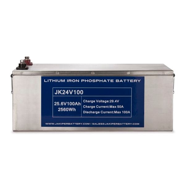 Jakiper 25.6V/100Ah 2560Wh RV LiFePO4 Deep Cycle Battery Jakiper Jakiper Deep Cycle Batteries