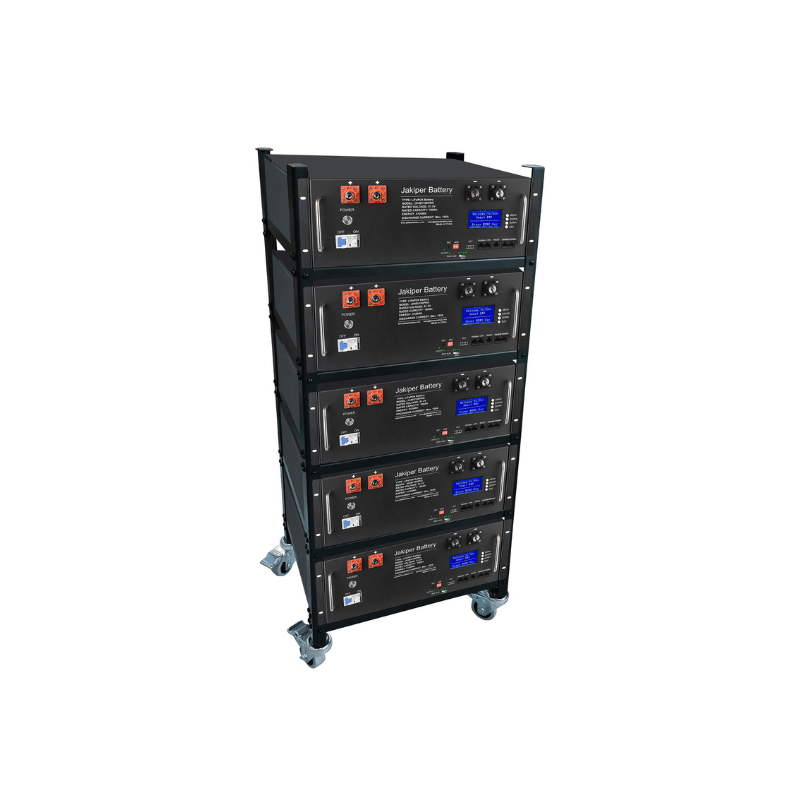 Jakiper PRO 5 x Server Rack Battery Kit (V2) | [25.5kWh] | Includes Wheel Based Rack Mount | 10-Year Warranty | UL1973 Jakiper Batteries