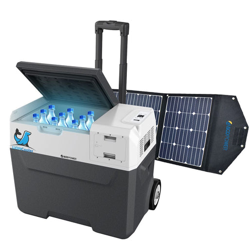 LiONCooler Combo, X40A Portable Solar Fridge/Freezer (42 Quarts) and 90W Solar Panel AcoPower Fridges