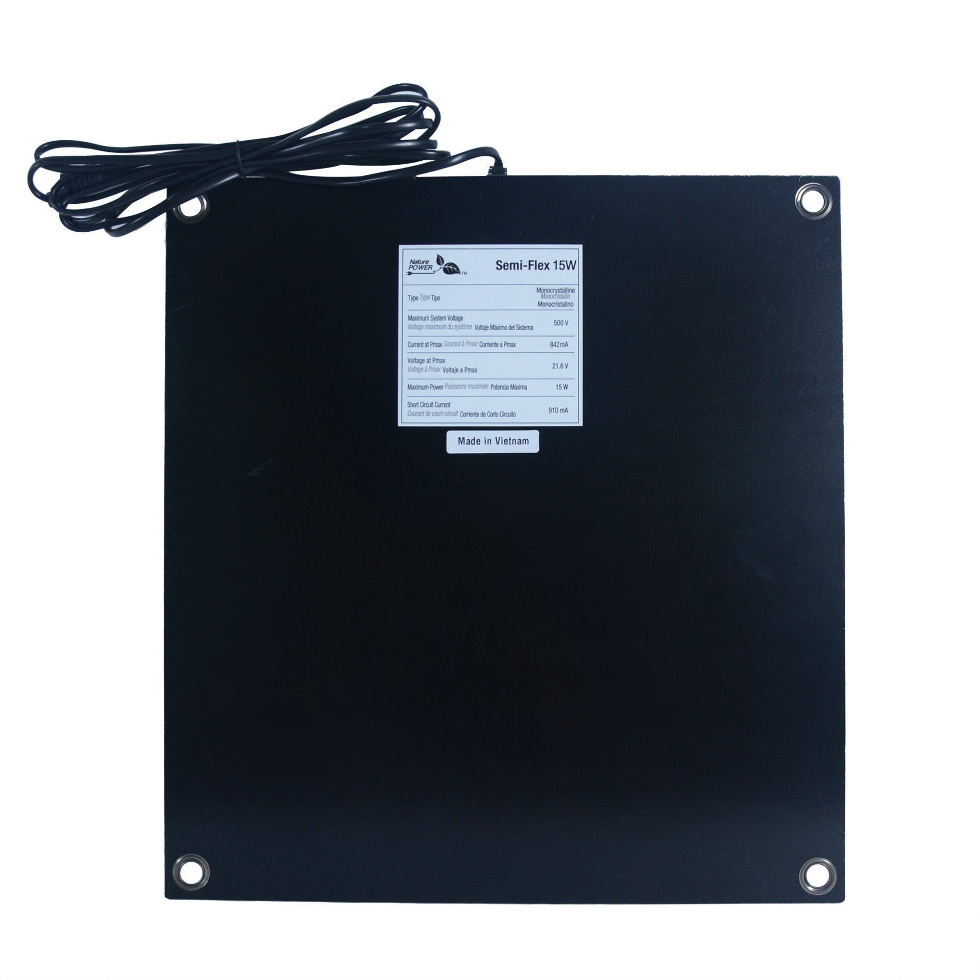 Nature Power 15W Semi Flexible Monocrystalline Solar Panel Nature Power In Stock Monocrystalline Solar Panels