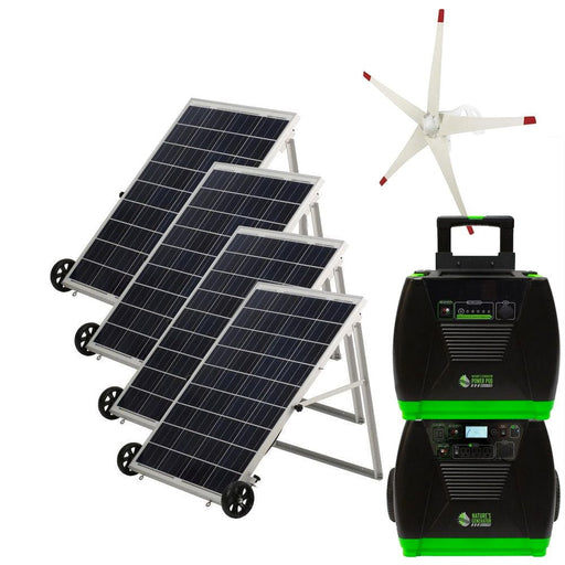 Nature's Generator Elite Platinum WE System 3600W + 4x 100W Solar Panel + 1x Power Pod + 1x Wind Turbine Solar Generator Kit Nature's Generator In Stock Solar Generators