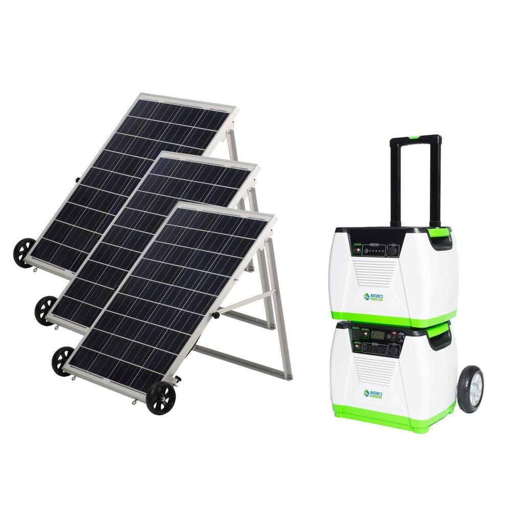 Nature's Generator Platinum System 1800W + 3x 100W Solar Panel + 1x Power Pod Solar Generator Kit Nature's Generator In Stock Solar Generators