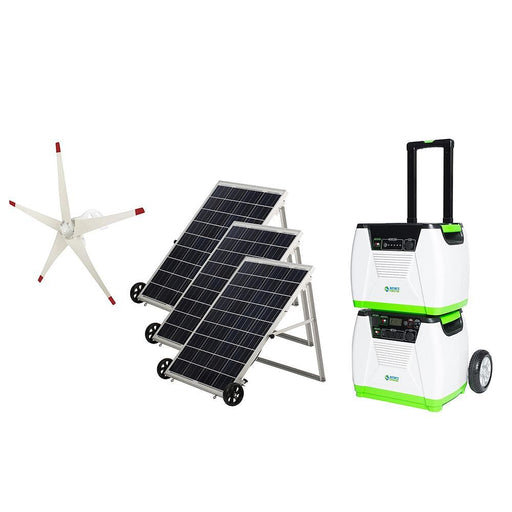 Nature's Generator Platinum WE System 1800W + 3x 100W Solar Panel + 1x Power Pod + 1x Wind Turbine Solar Generator Kit Nature's Generator In Stock Solar Generators