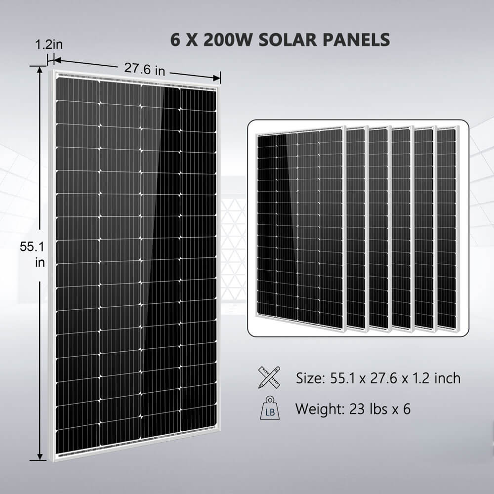 Off Grid Solar Kit 4000W Inverter 12VDC 120V/240V LiFePO4 Battery 1200 Watt Solar Back Up SGK-PR4S SunGoldPower Off Grid Solar Kit