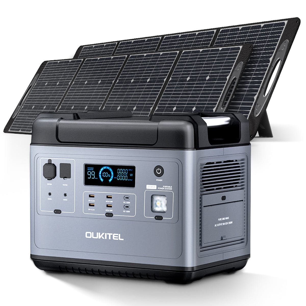 OUKITEL P2001 Solar Generator Oukitel P2001+2*200W Portable Solar Panel Protabel Power Station