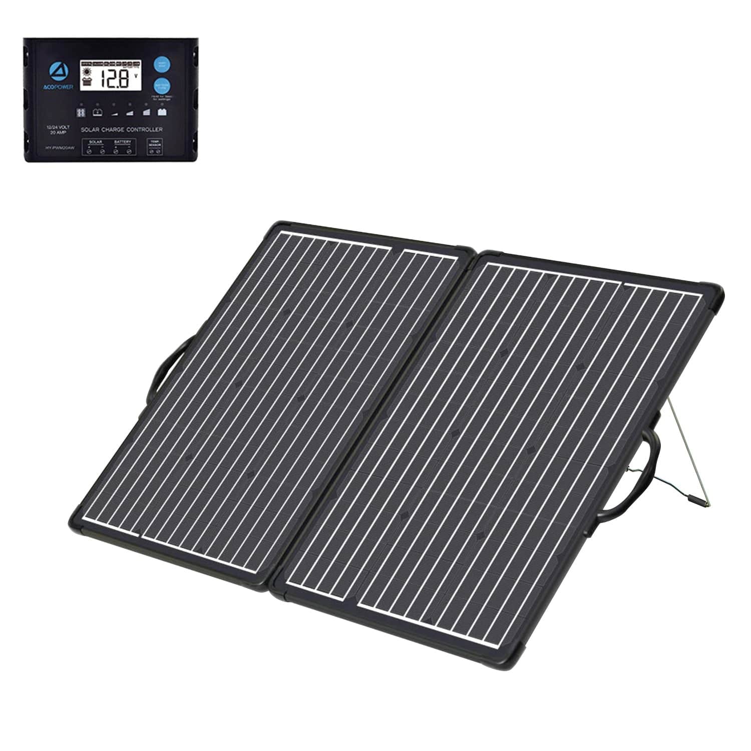 Plk 100W Portable Solar Panel Kit,Lightweight 20A Charge Controller AcoPower Portable Panels