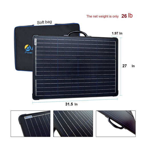 Plk 200W Portable Solar Panel Kit, Lightweight Briefcase with 20A Charge Controller(Compact Design) AcoPower Portable Panels