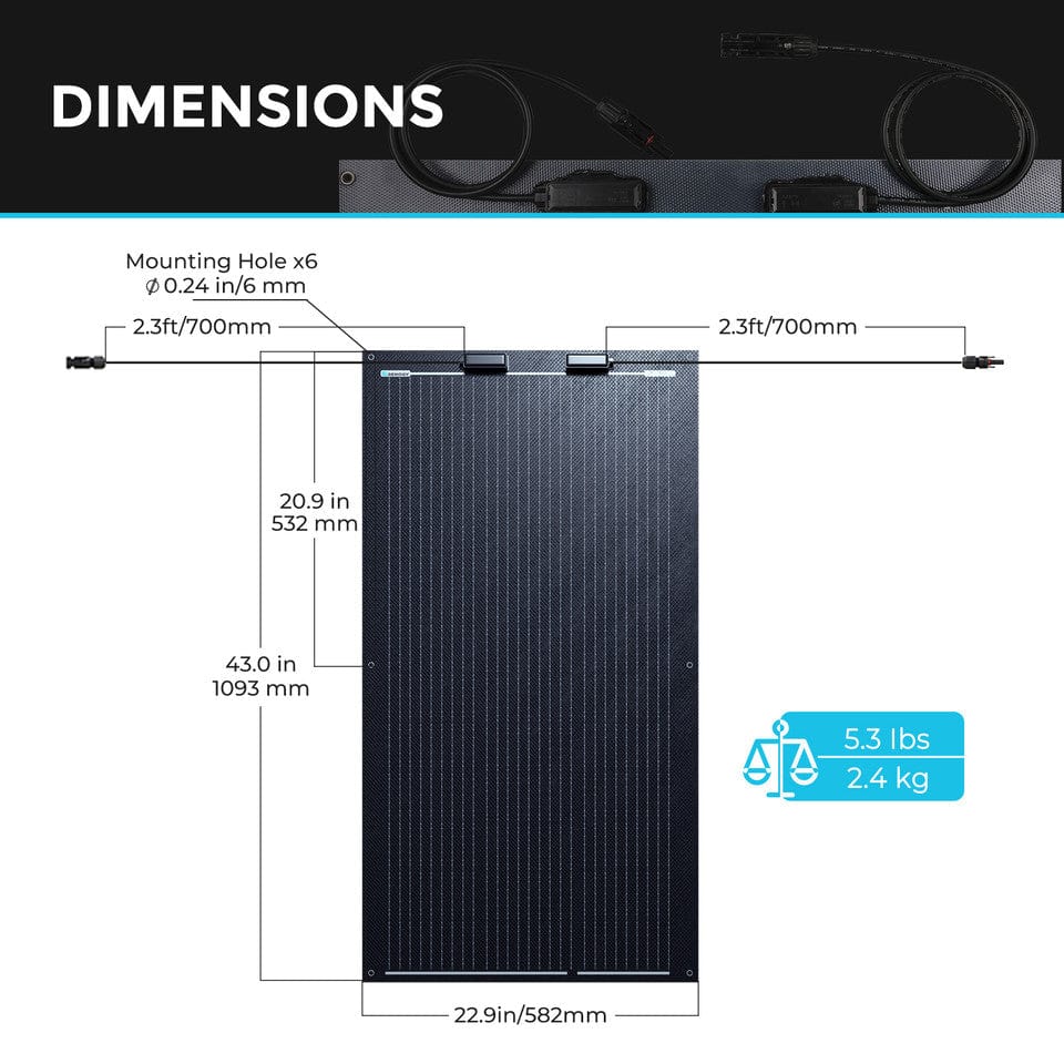 Renogy 100 Watt 12 Volt Black Division Lightweight Monocrystalline Solar Panel Renogy Solar Panels