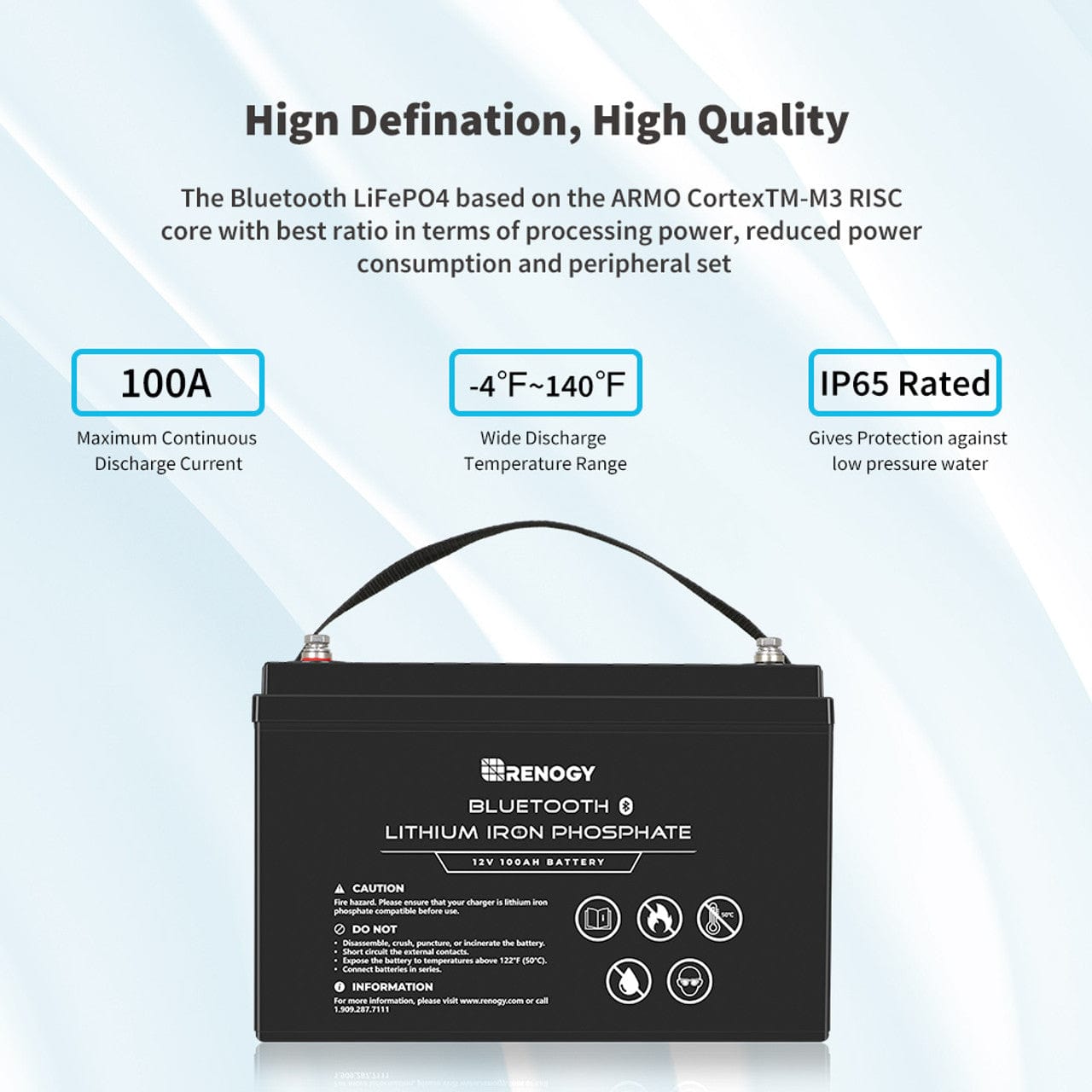 Renogy 12V 100Ah Lithium Iron Phosphate Battery w/ Bluetooth Renogy Batteries