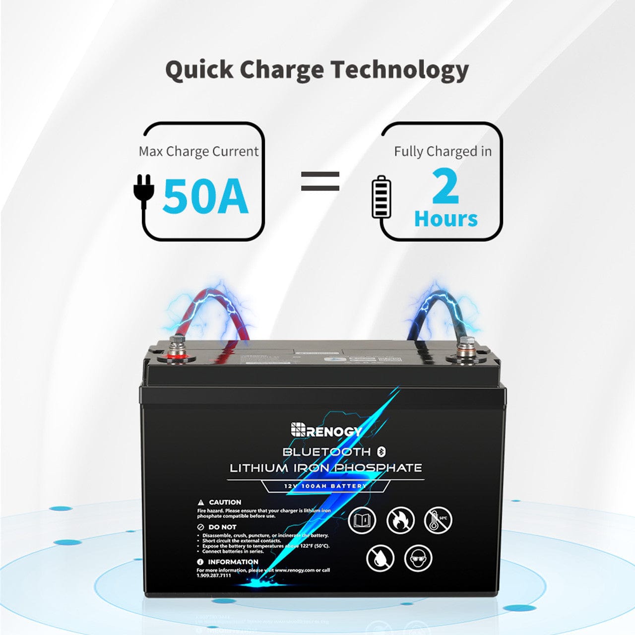 Renogy 12V 100Ah Lithium Iron Phosphate Battery w/ Bluetooth Renogy Batteries