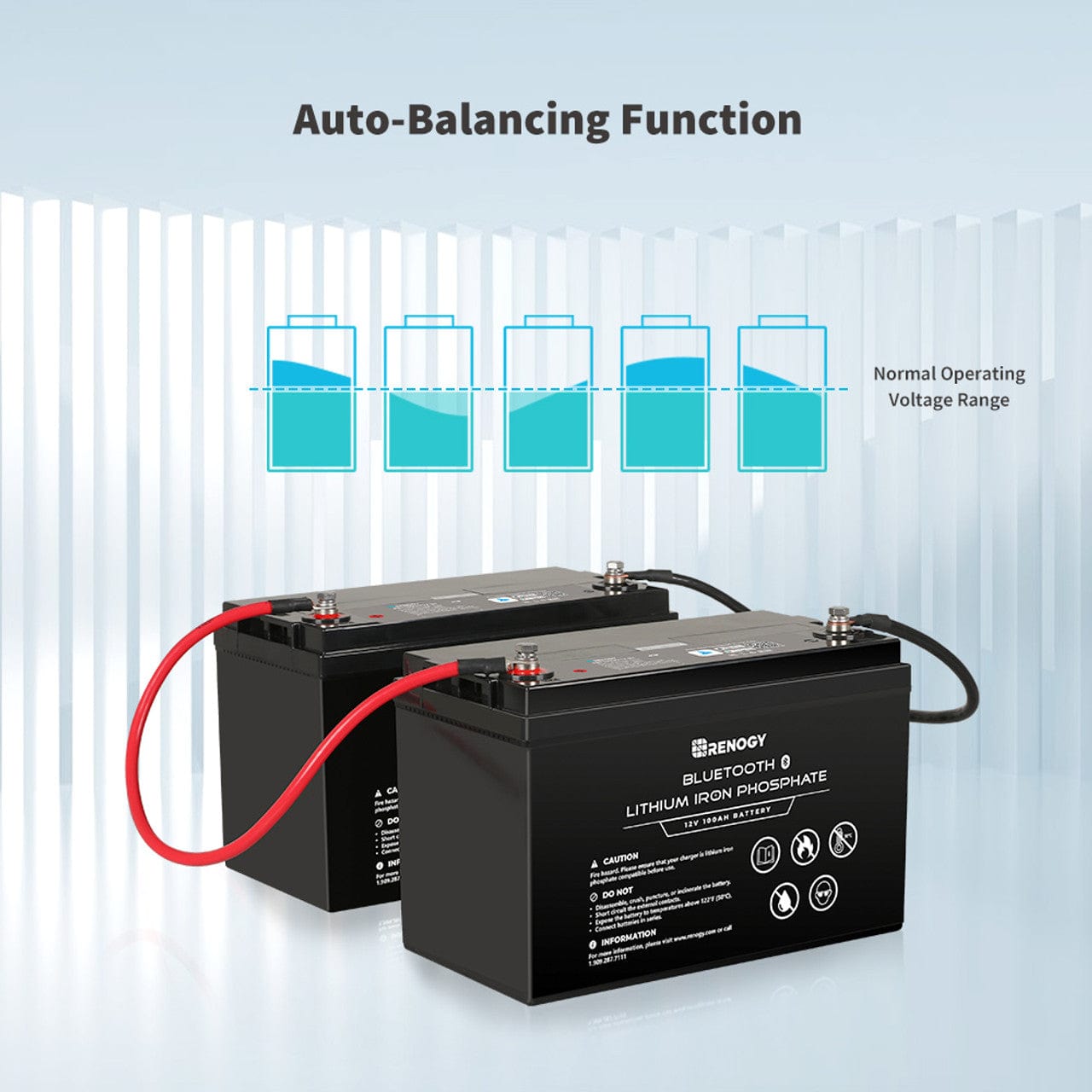 Renogy 12V 100Ah Lithium Iron Phosphate Battery w/ Bluetooth Renogy Batteries