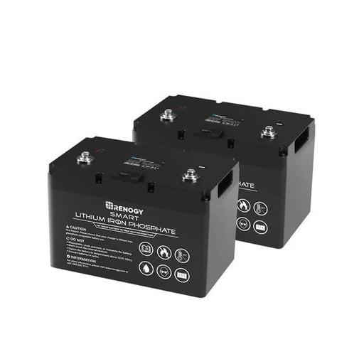 Renogy 12V 100Ah Smart Lithium Iron Phosphate Battery w/ Self-Heating Function Renogy 2 batteries ($599.99/Each) Batteries