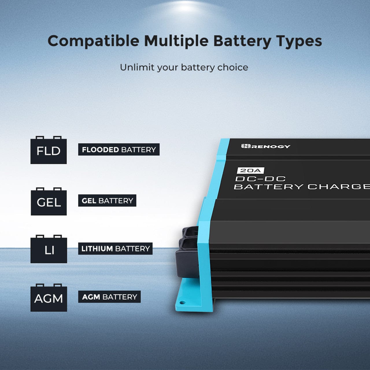 Renogy 12V 20A DC to DC On-Board Battery Charger Renogy Batteries