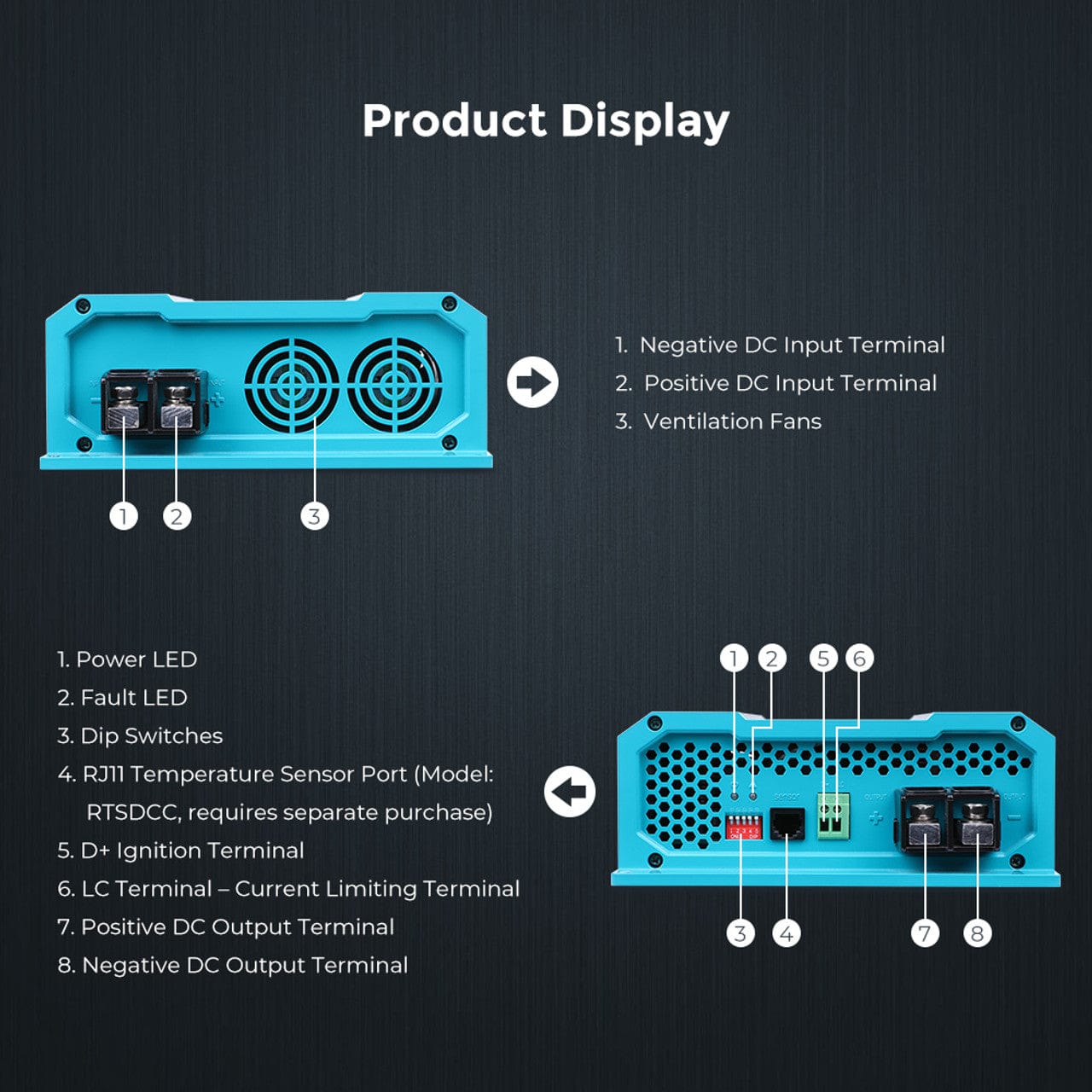 Renogy 12V 20A DC to DC On-Board Battery Charger Renogy Batteries