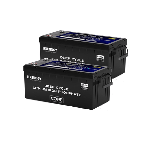 Renogy 24V 100Ah Core Series Lithium Iron Phosphate Battery Renogy 2 Pack Batteries