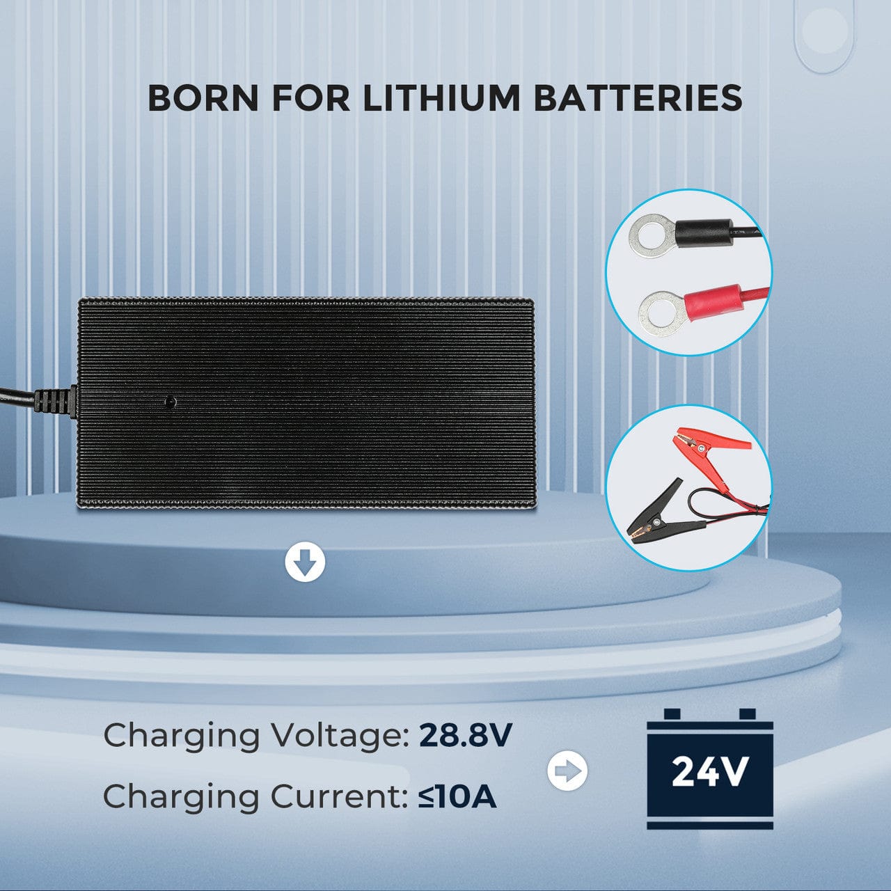 Renogy 24V 10A AC-to-DC LFP Portable Battery Charger Renogy Batteries