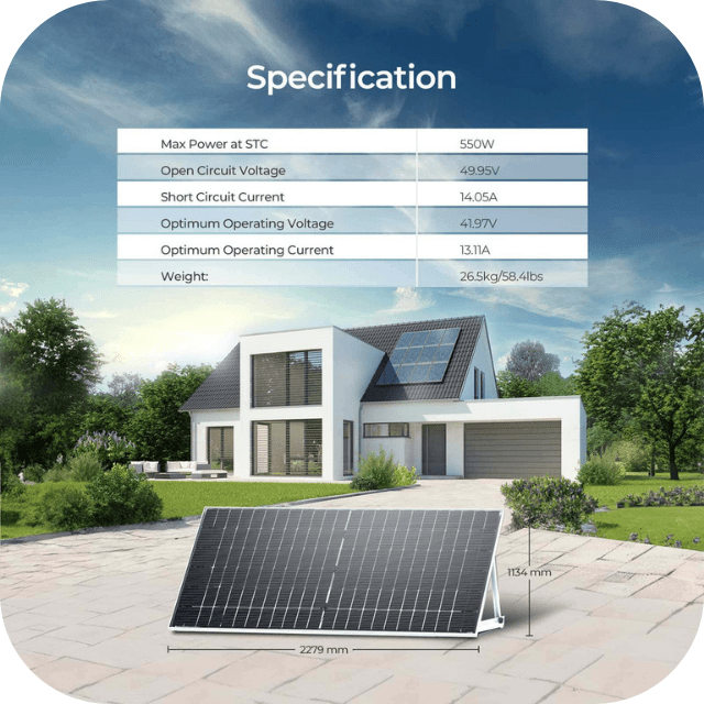 Renogy 2PCS Bifacial 550 Watt Monocrystalline Solar Panel Renogy Solar Panels