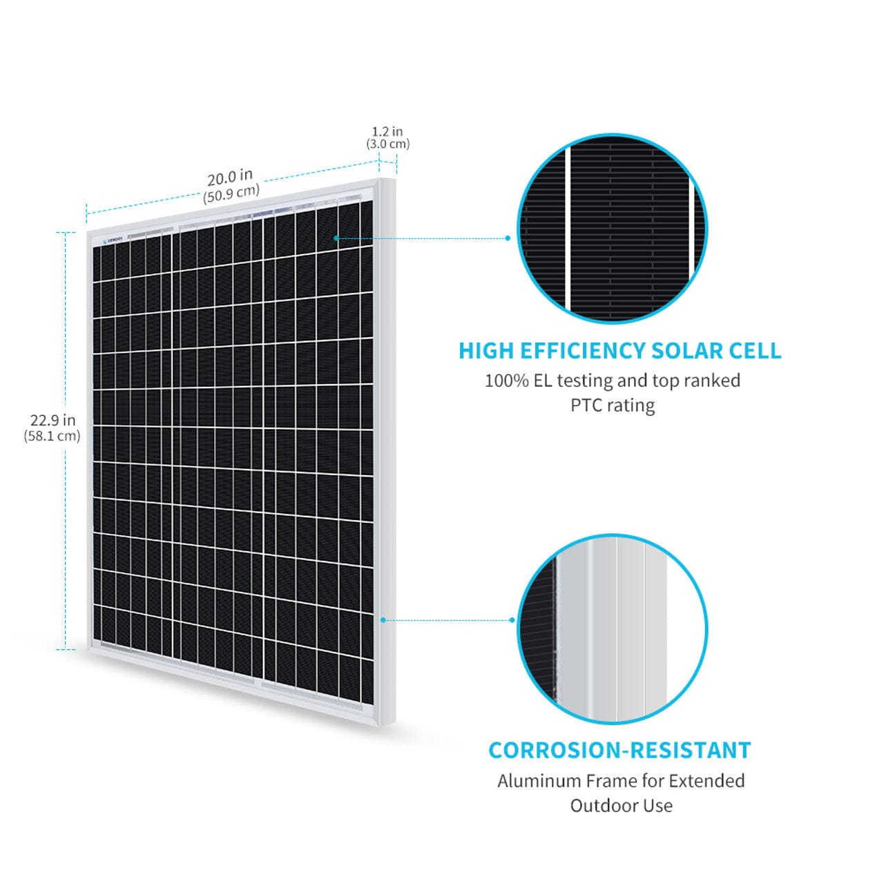 Renogy 50 Watt 12 Volt Monocrystalline Solar Panel Renogy Solar Panels