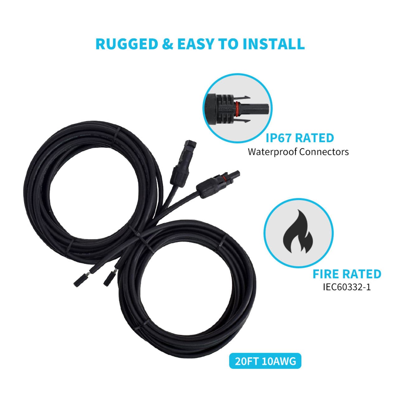 Renogy Accessories and Cables Kit for 100/200/400 W module Renogy Solar Wiring Cables & Connectors