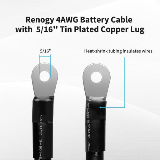 Renogy Copper Battery Interconnect Cable for 5/16 in Lugs Renogy Solar Wiring Cables & Connectors