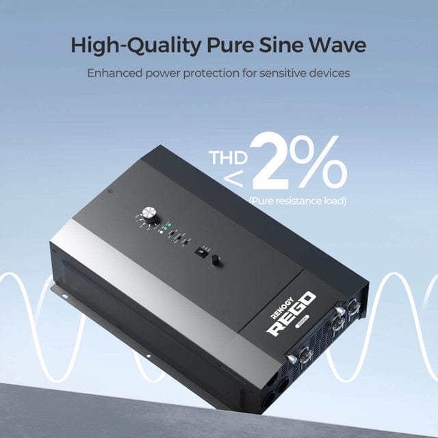 Renogy REGO 12V 3000W Pure Sine Wave HF Inverter Charger Split-phase Design Renogy Inverters