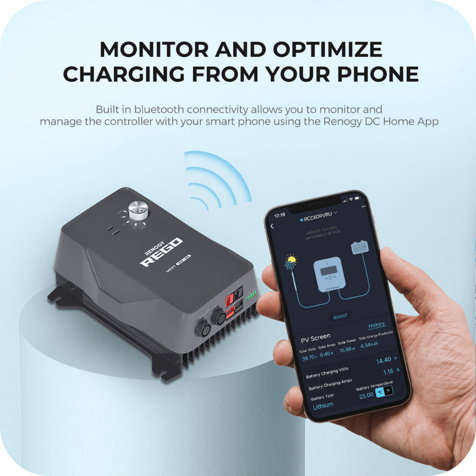 Renogy REGO 12V 60A MPPT Solar Charge Controller w/ Renogy ONE Core Renogy Solar Charge Controllers