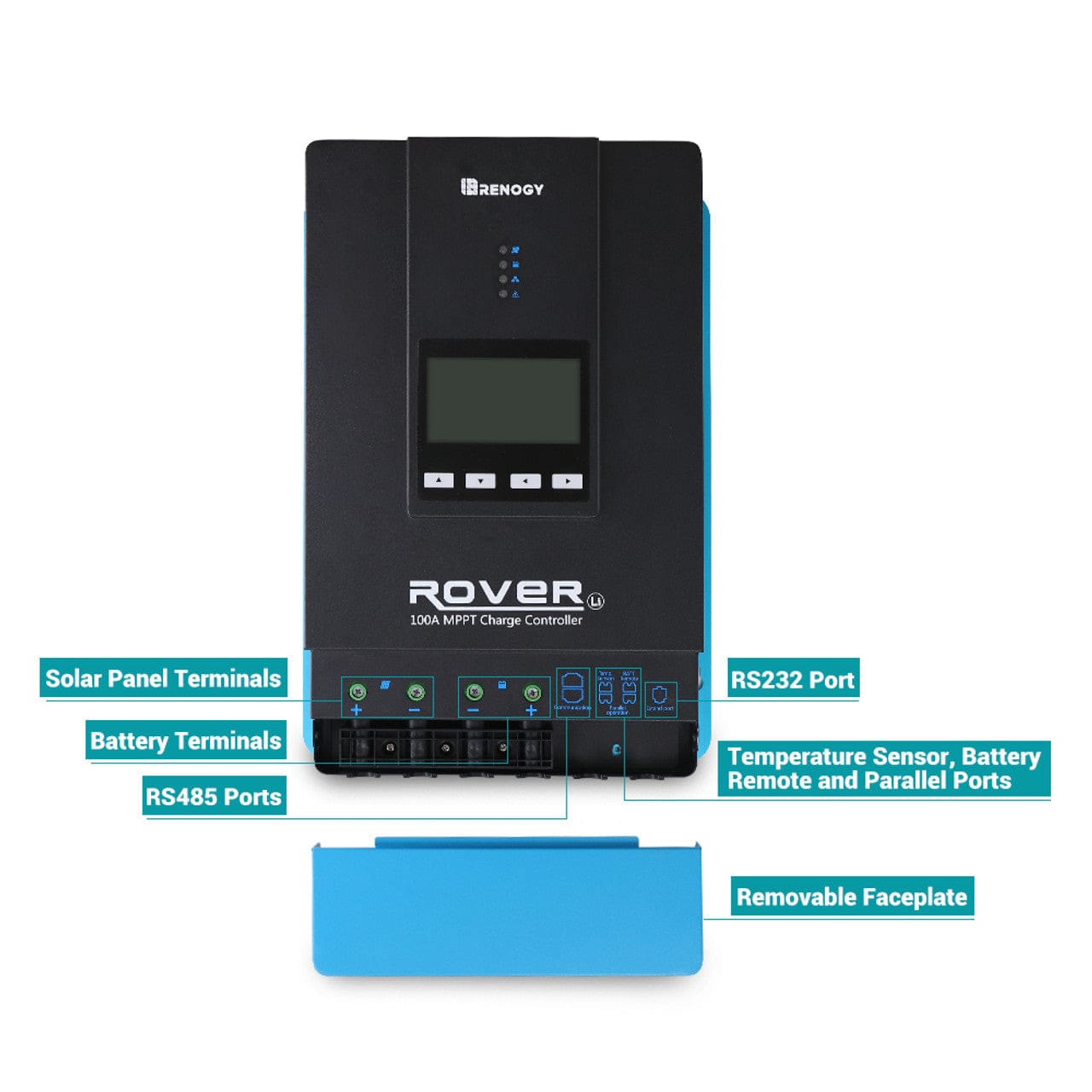 Renogy Rover 100 Amp MPPT Solar Charge Controller & BT-1 & Renogy ONE Core Renogy Solar Charge Controllers