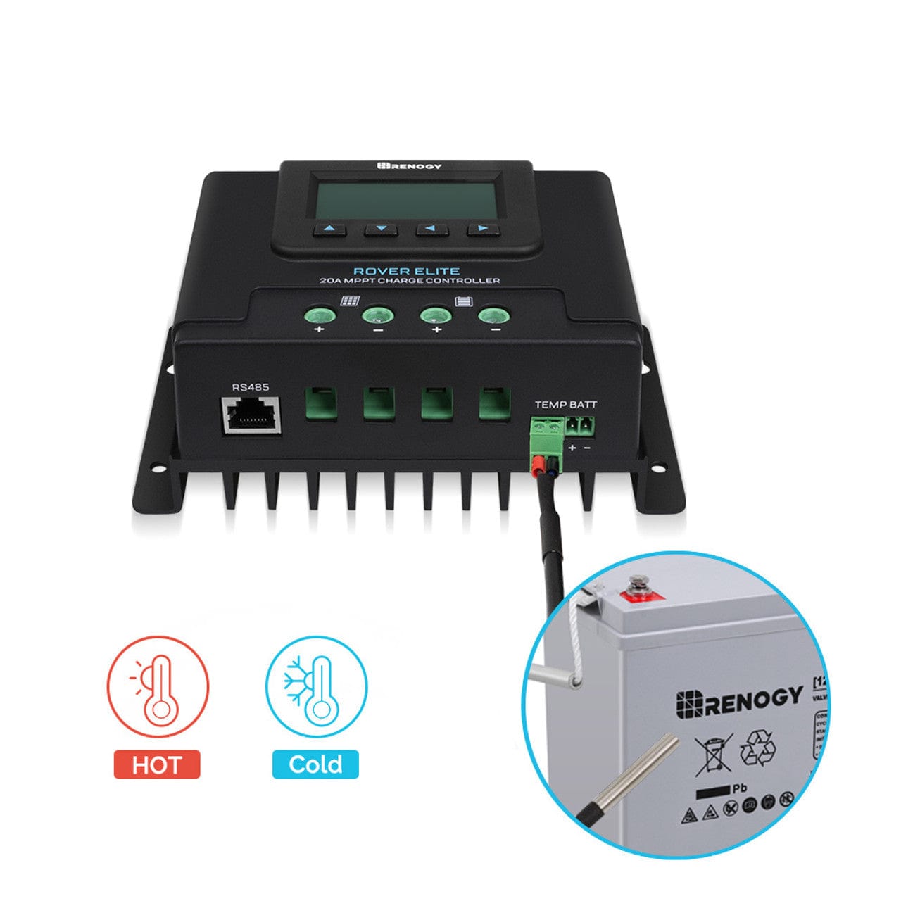 Renogy Rover Elite 20A MPPT Solar Charge Controller Renogy Solar Charge Controllers