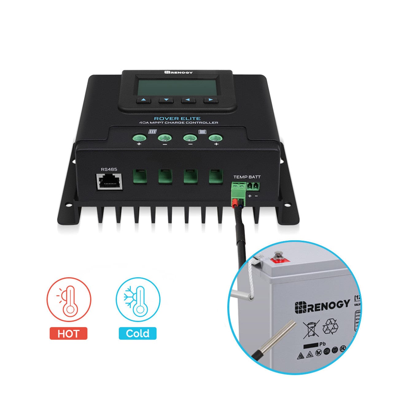 Renogy Rover Elite 40A MPPT Solar Charge Controller Renogy Solar Charge Controllers