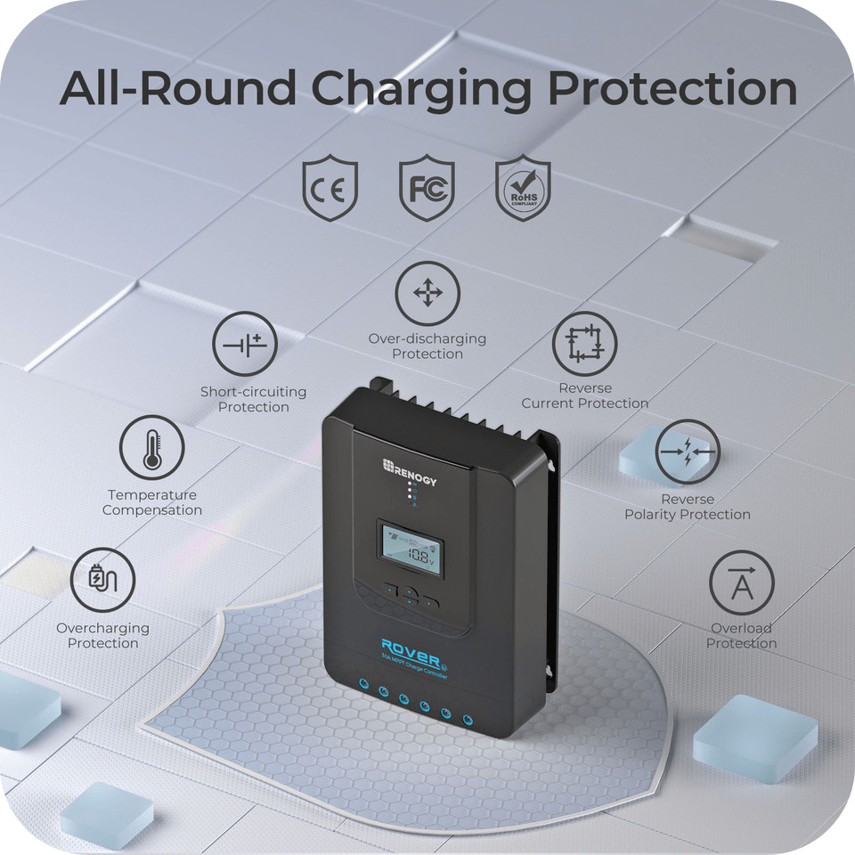 Renogy Rover Li 30 Amp MPPT Solar Charge Controller Renogy Solar Charge Controllers