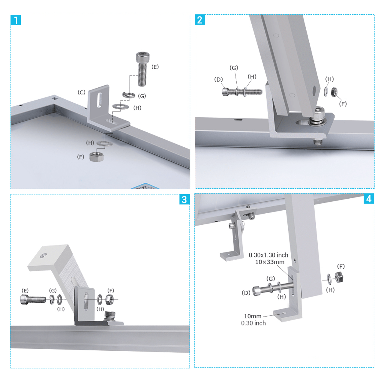 Renogy Solar Panel Flat Roof Tilt Mount Renogy Other Solar Accessories