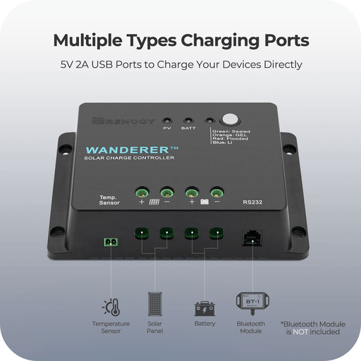 Renogy Wanderer Li 30A PWM Charge Controller Renogy Solar Charge Controllers