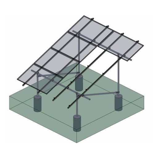 Tamarack Solar 90798 Ground Mount 4 Module First Column Kit for use with 3.1 inch Rail Tamarack Racking