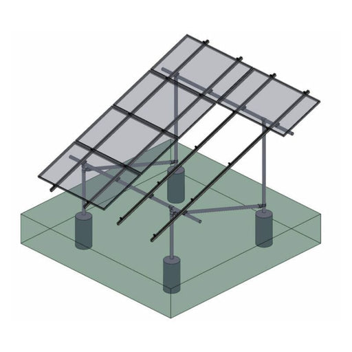 Tamarack Solar 90804 Ground Mount 4 Module Add-On Column Kit with 3.1-inch Rail Tamarack Racking