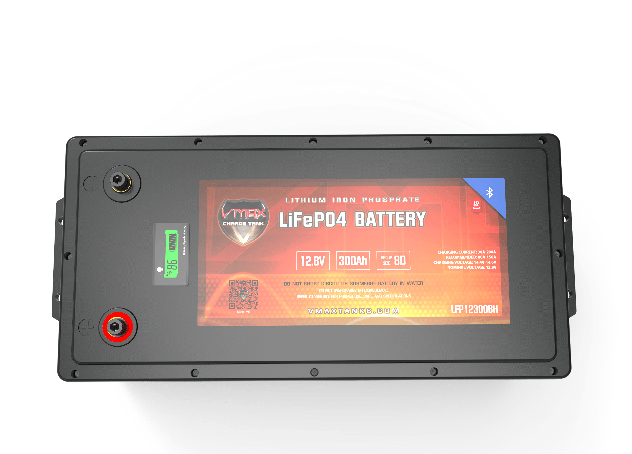Vmaxtanks LFP12300BH LiFePO4 Li-Iron 12V 300AH Battery W/200A BMS/LED Display/BT/Heater Vmaxtanks In Stock Vmaxtanks Deep Cycle Batteries