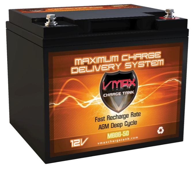 Vmaxtanks MB86-50 12V/50Ah High Performance AGM Deep Cycle Battery Vmaxtanks In Stock Vmaxtanks Deep Cycle Batteries