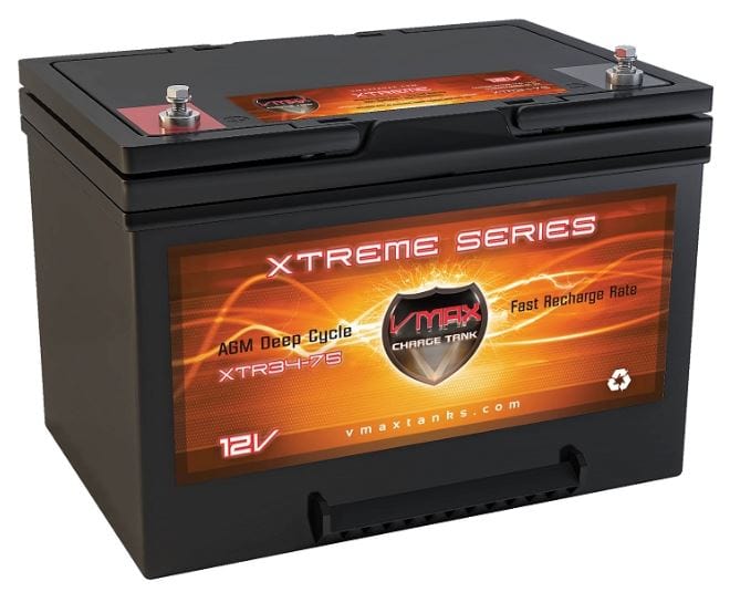 Vmaxtanks XTR34-75 12V/75Ah Xtreme AGM Deep Cycle Battery Vmaxtanks Out Of Stock Vmaxtanks Deep Cycle Batteries