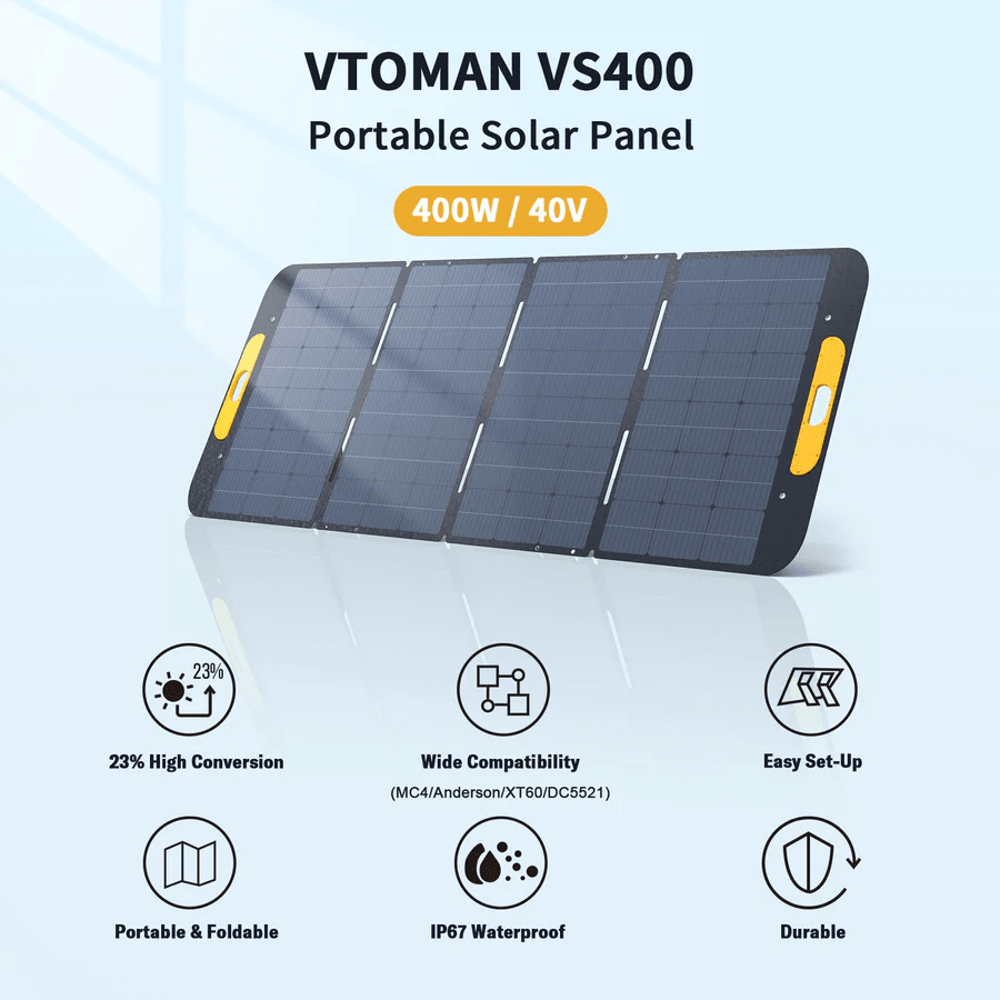 VTOMAN 400W Foldable Portable Solar Panels Vtoman Solar Panel
